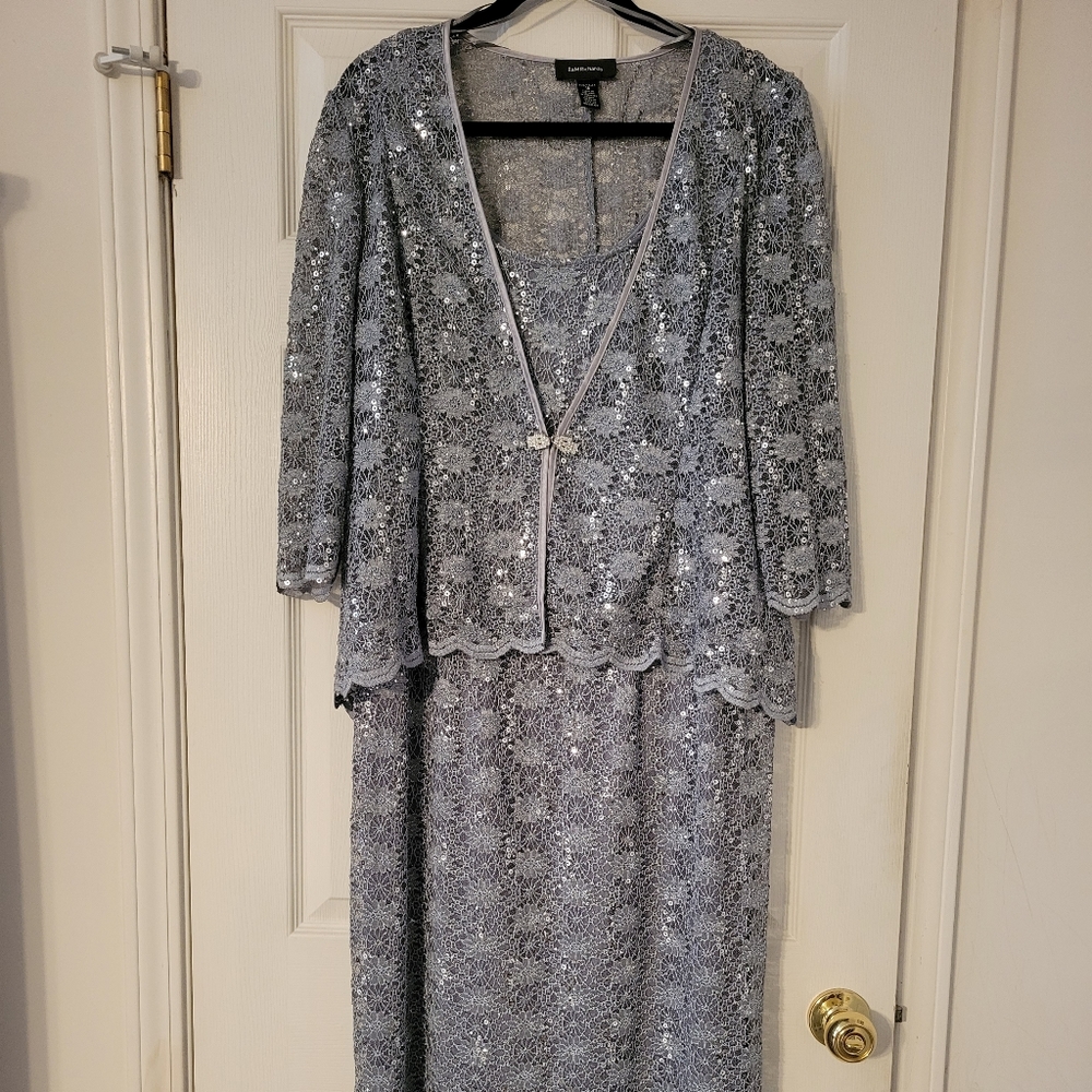 R and M Richards Mocha semi-formal sequined dress